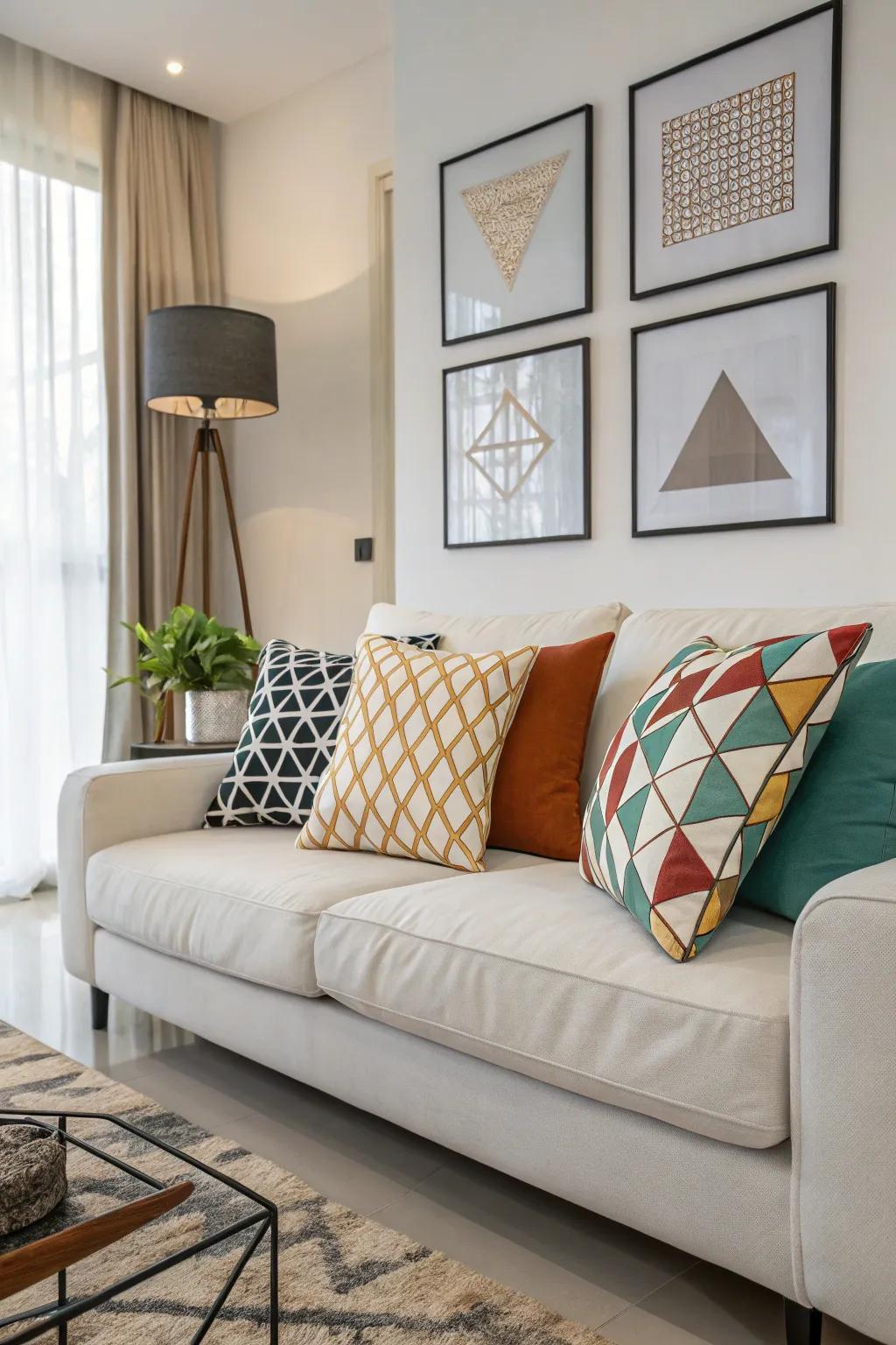 Geometric designs offer modern visual charm.