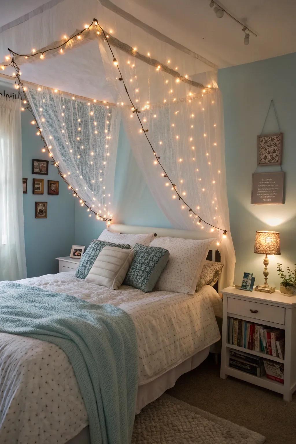 Twinkle lights inject a hint of magic into any mermaid room.