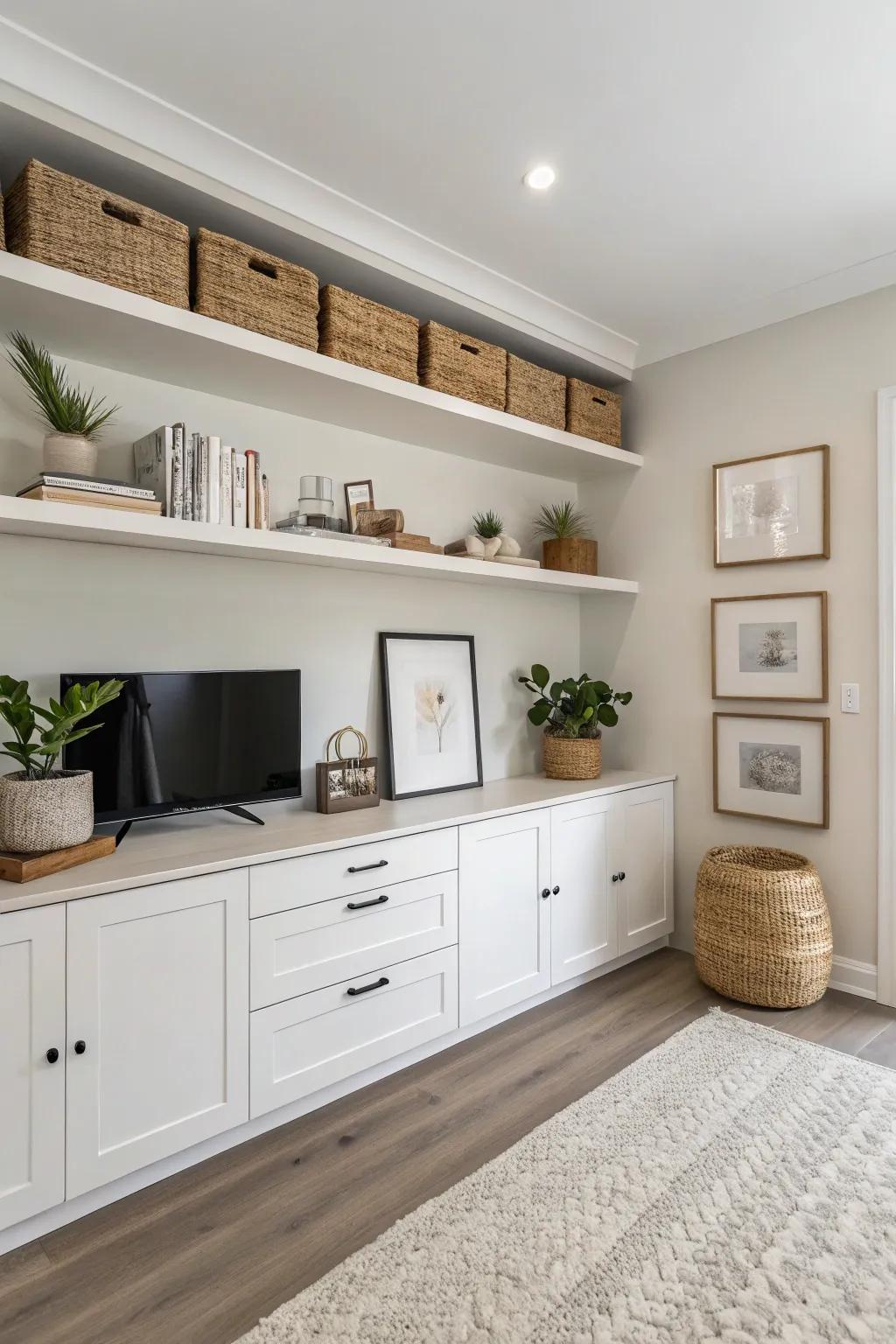 Multi-purpose decor plays a dual role in minimalist spaces.