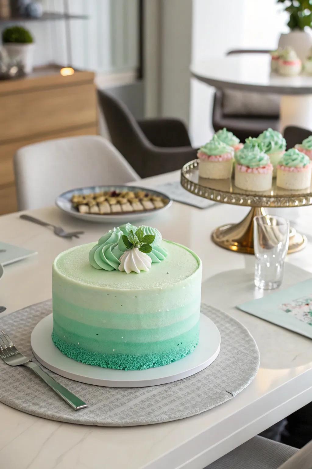 A lime confection displaying a remarkable ombre result.