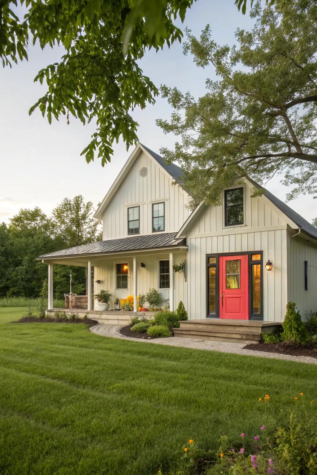 A colorful welcome: The front door as a statement piece that draws the eye.