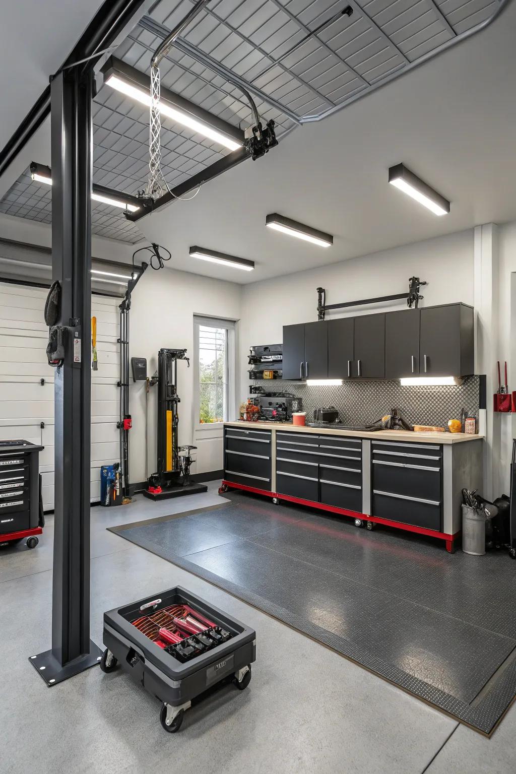 Create customized workspaces to enhance garage usability.