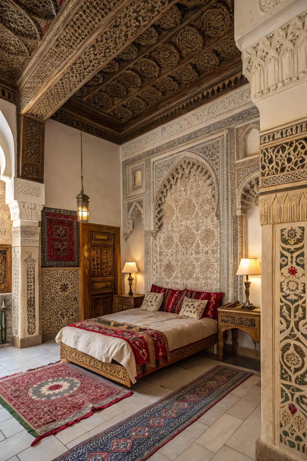 Fancy finishings showcase the craftsmanship within Moroccan designs.