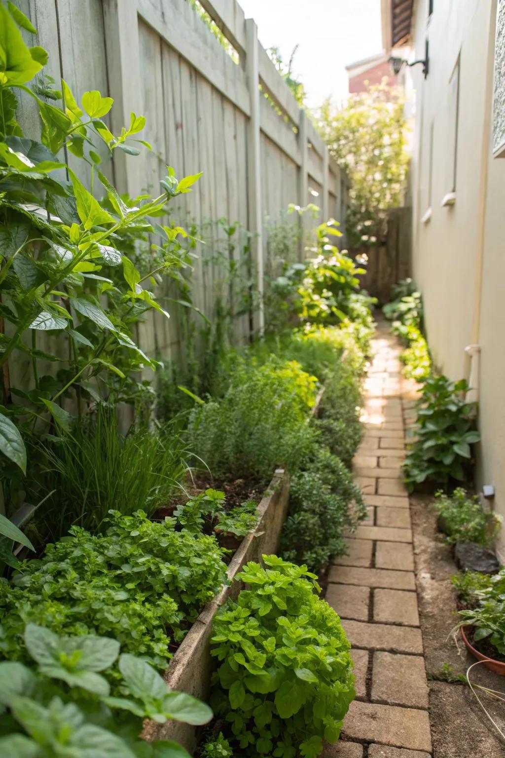 A green wall turns vertical space into a lush garden feature.