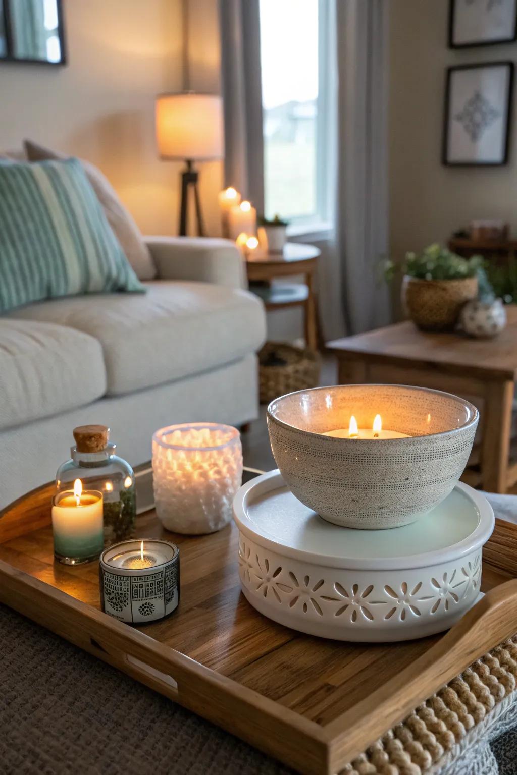 A wax melter that fills the air with a subtle, all-natural fragrance.