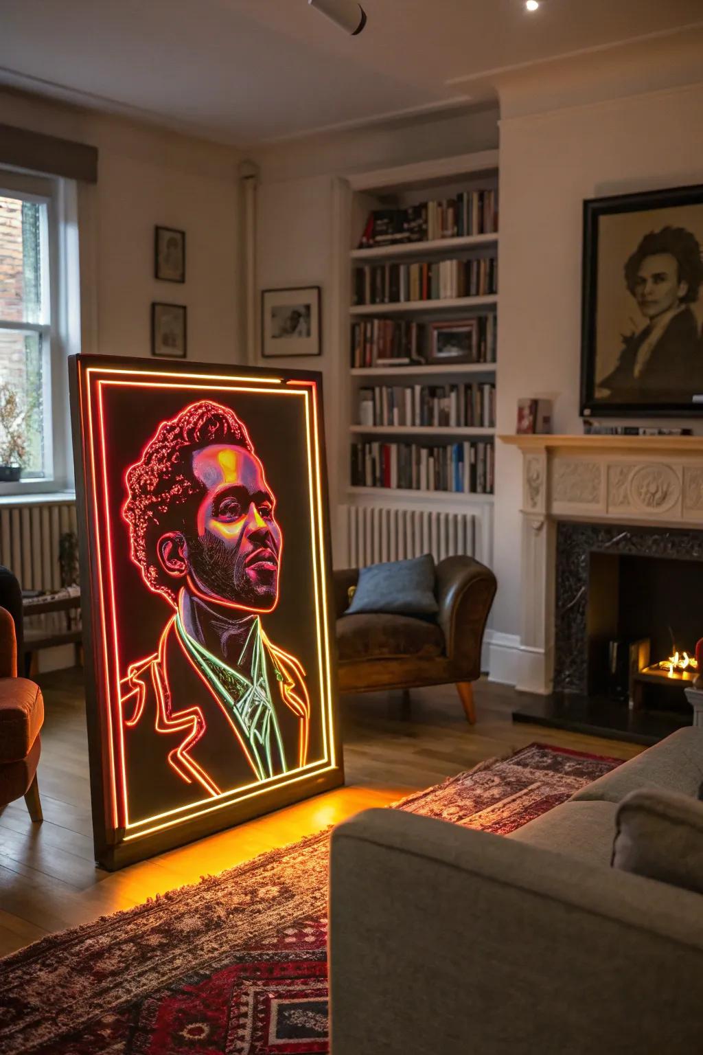 Personalize your area with neon likenesses.