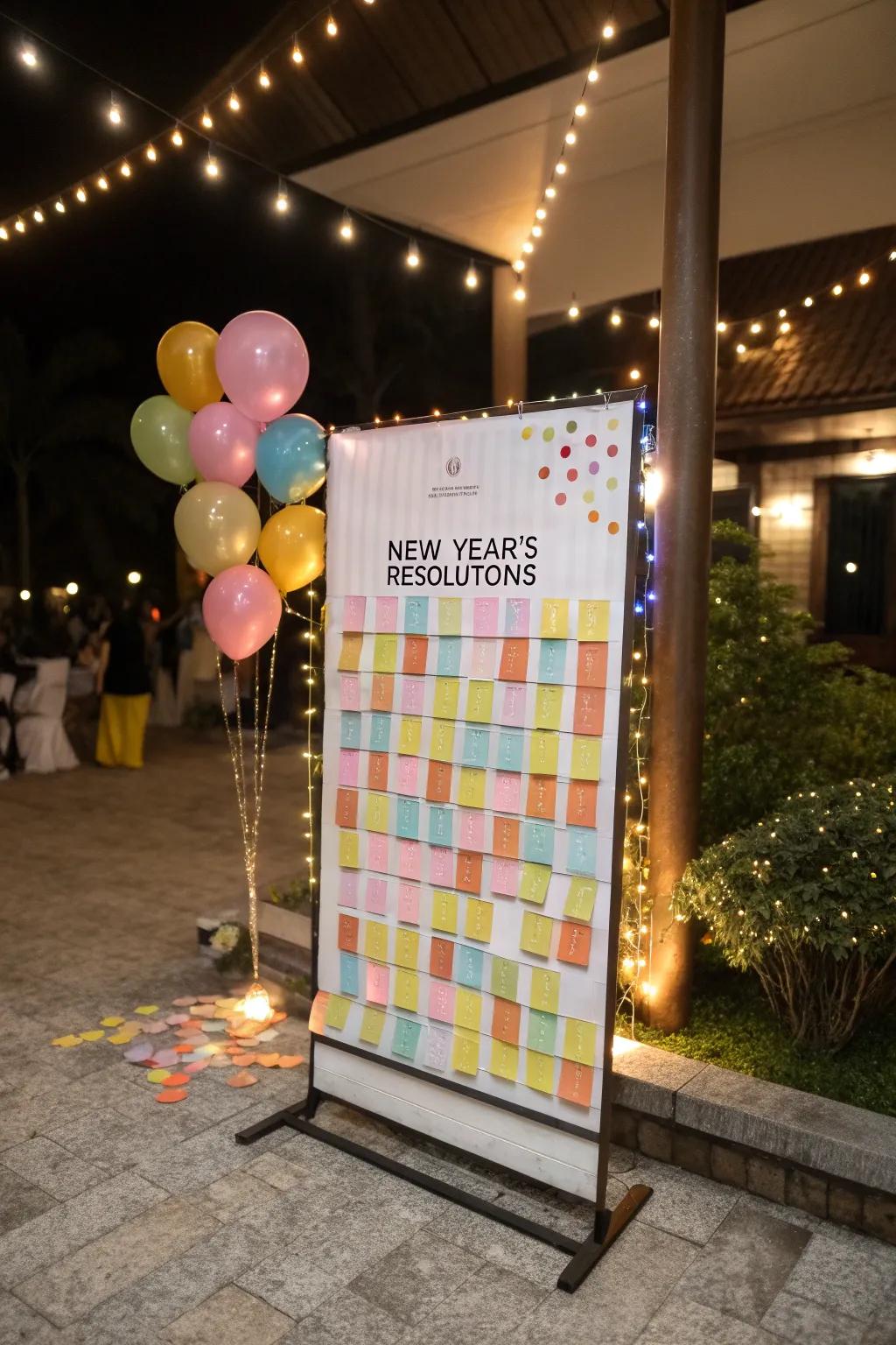 Promote reflection and connection through a New Year's aspiration panel.