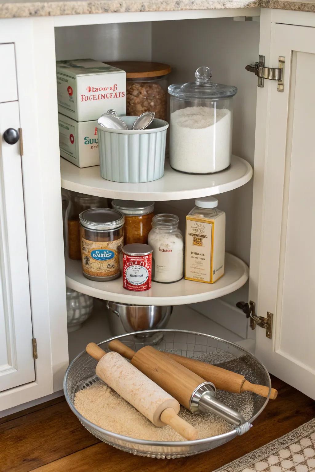 Lazy Susans provide simple access to all your products.