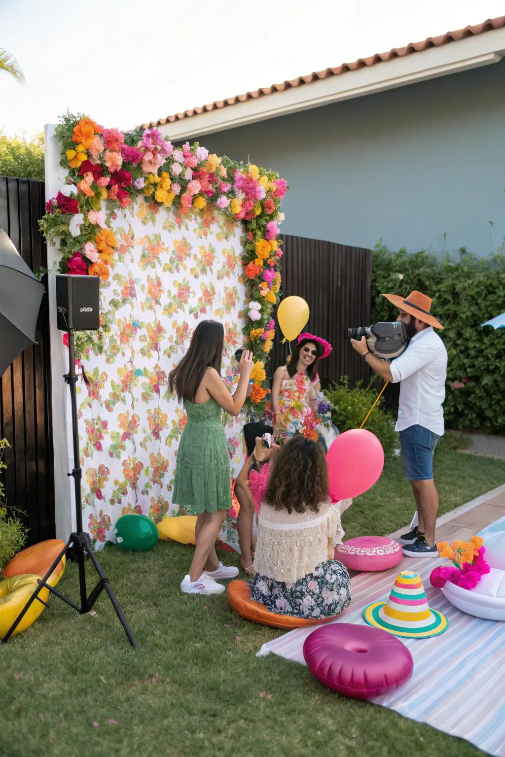 Produce flawlessly picturesque instants with a chic visual capture backdrop.