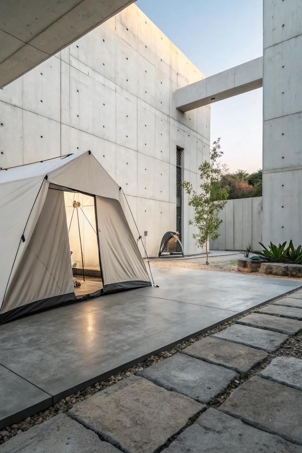 Hard surface sections provide a sleek, minimalist look.