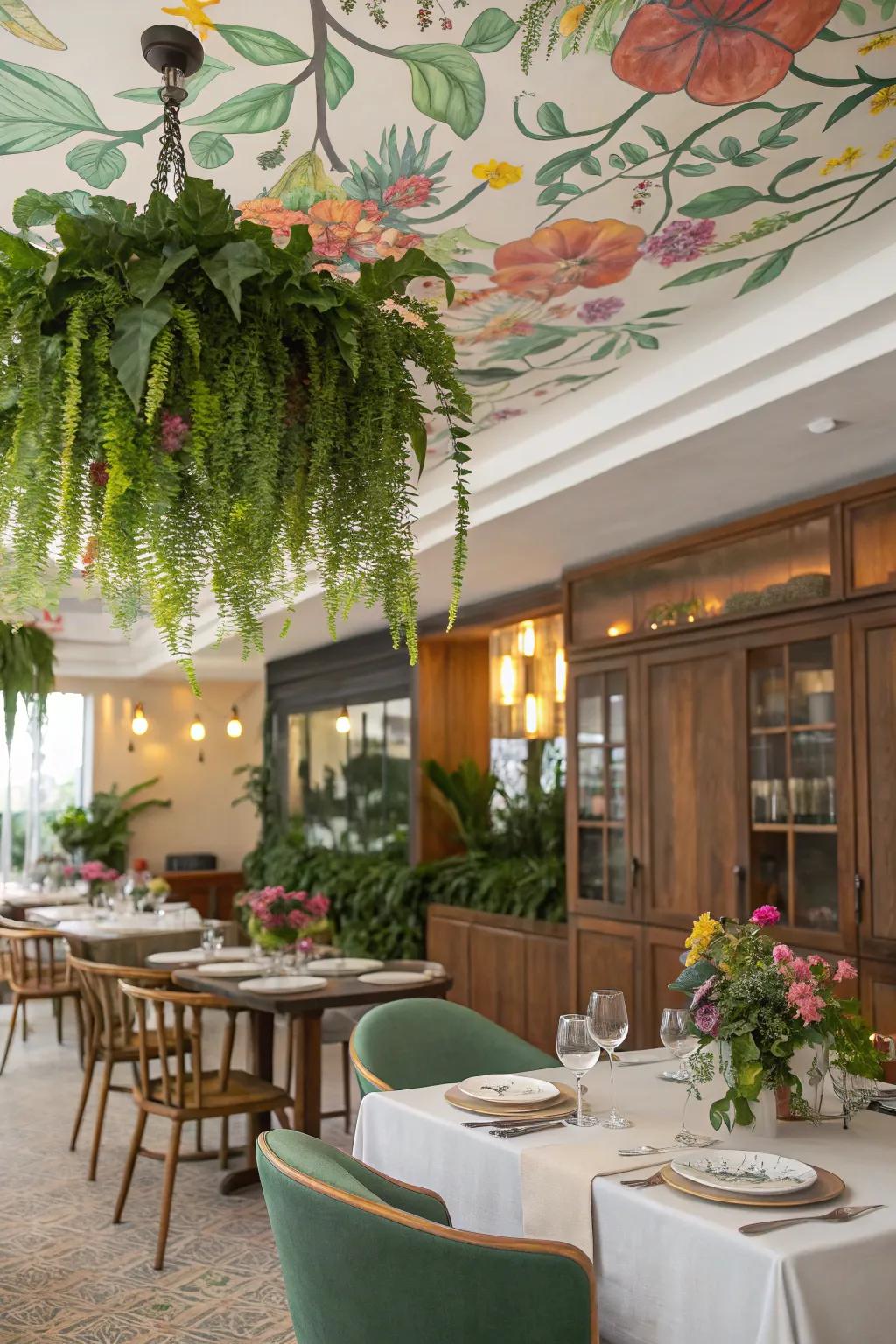 Greenery adds an organic vibe to your overhead design.