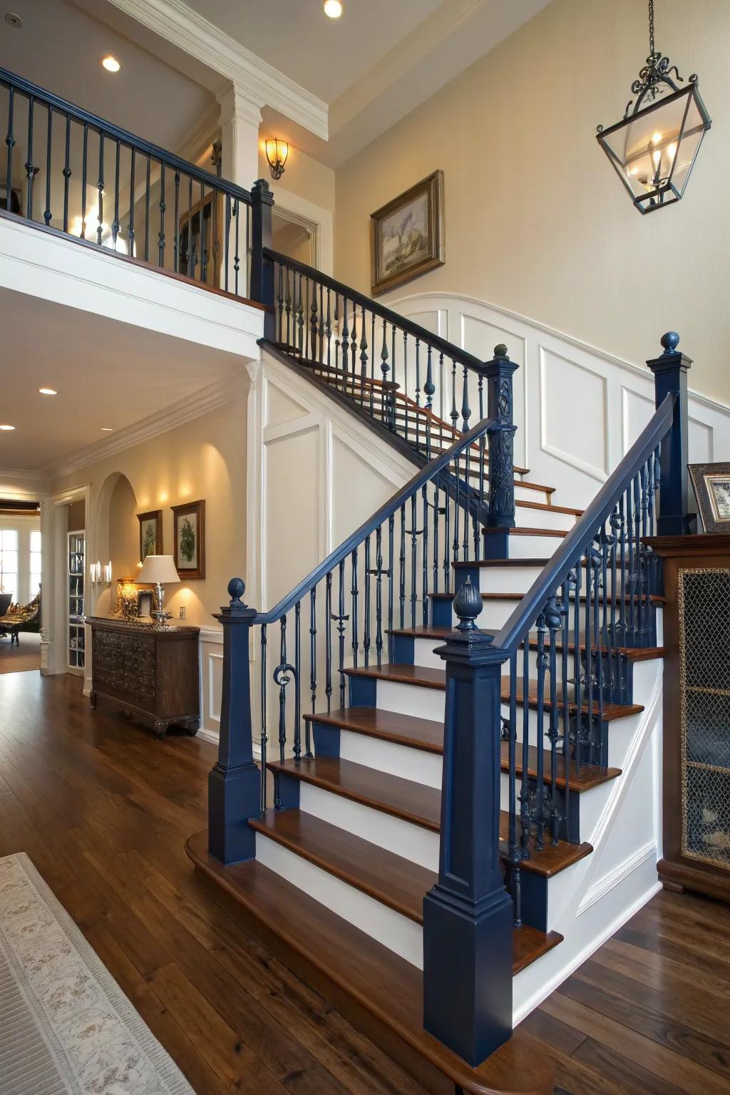 Navy blue delivers a serene and stylish sensation.