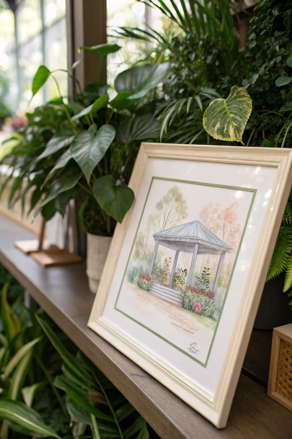 A watercolor sketch capturing the essence of your wedding venue.