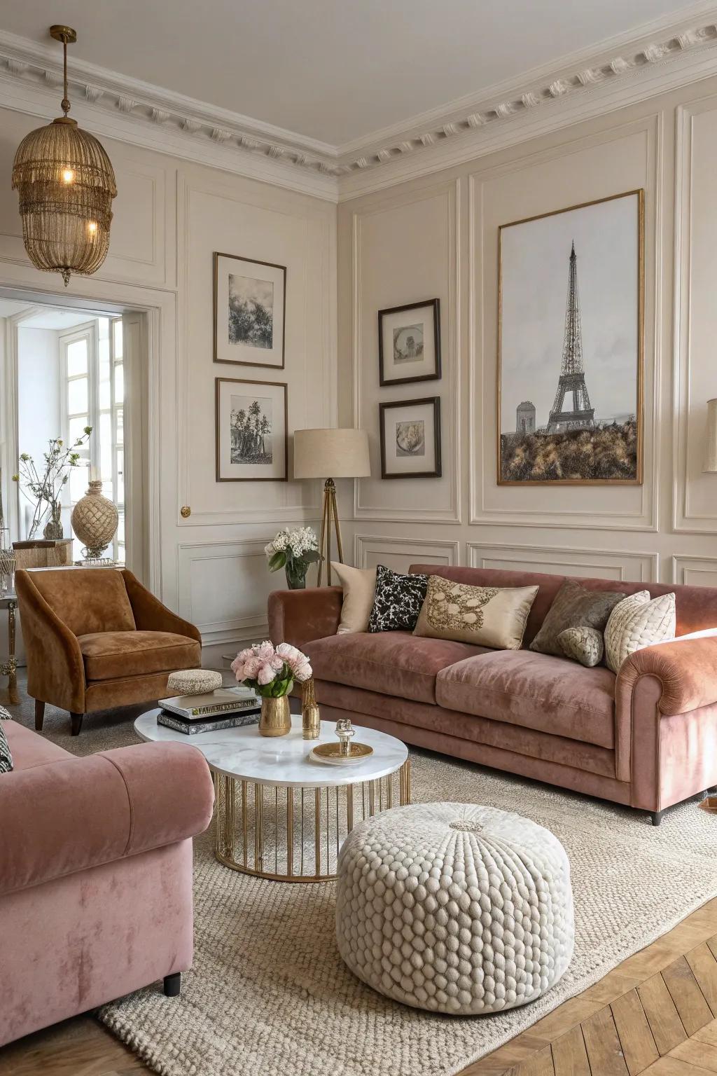 Texture combinations create a layered, inviting atmosphere.