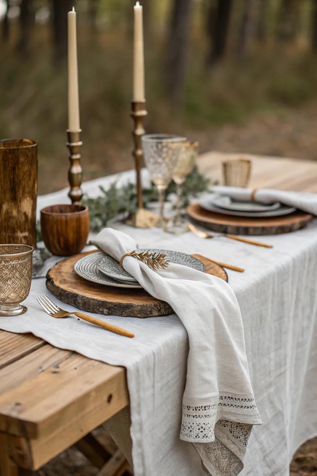 Layered textures contribute depth and intrigue to your table.