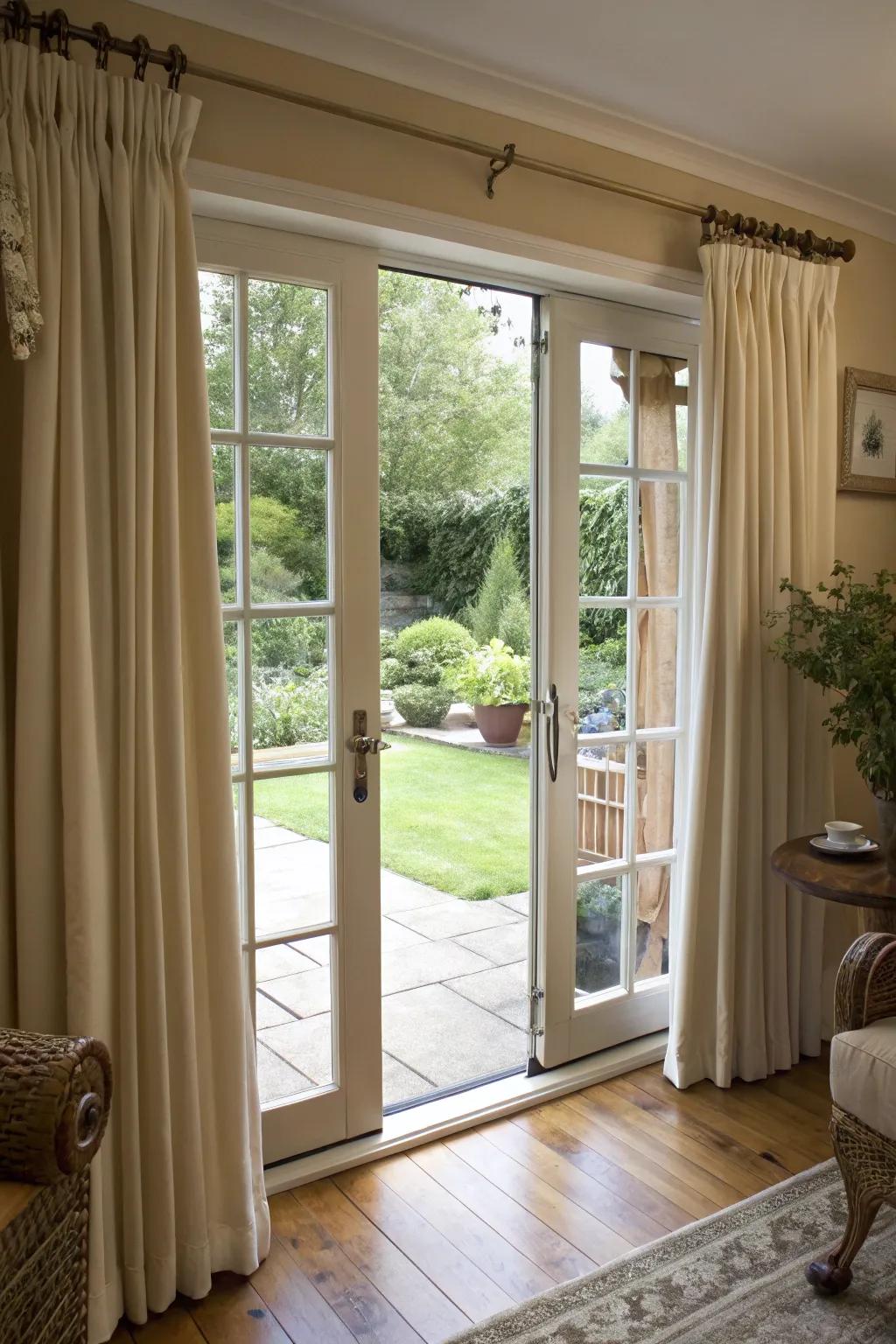 Pole and ring setups deliver a timeless, classic charm to curtain designs.