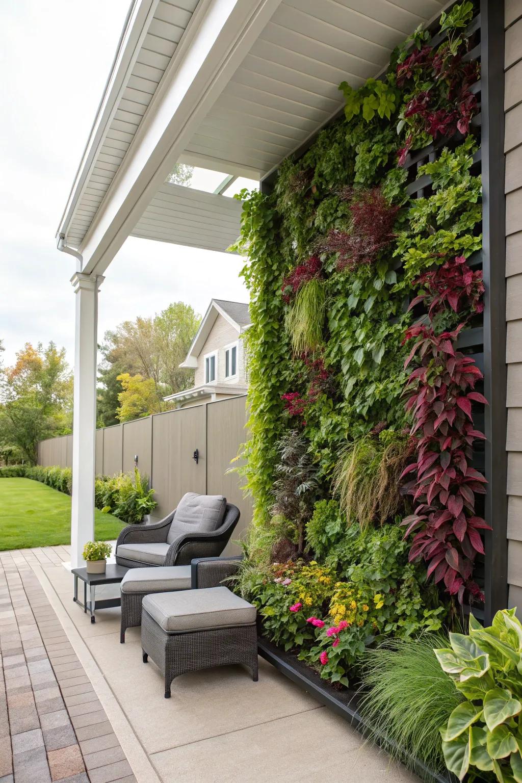 Cultivate vertically with a vibrant garden wall.