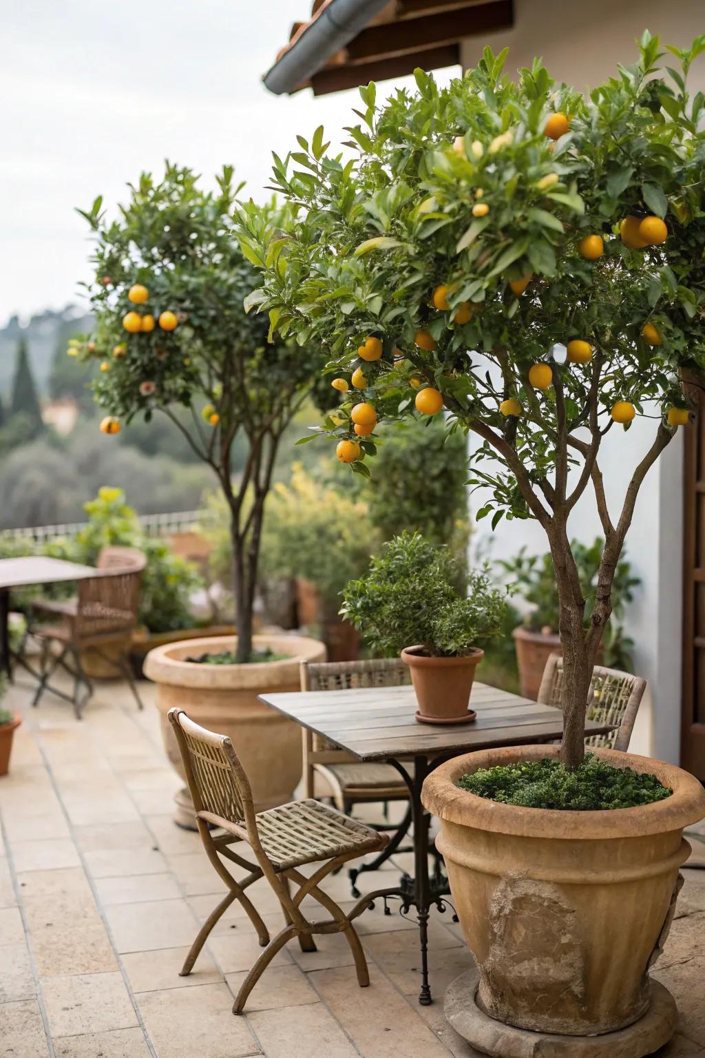 Dwarf fruit trees provide wonderful harvests and a beautiful ambiance.