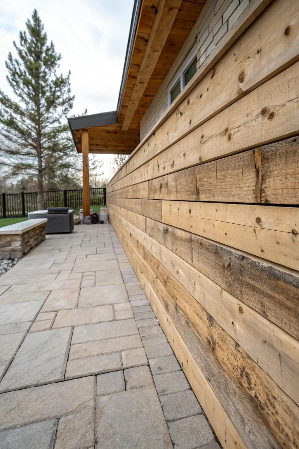 A patio background showcasing the genuine beauty of untreated timber.