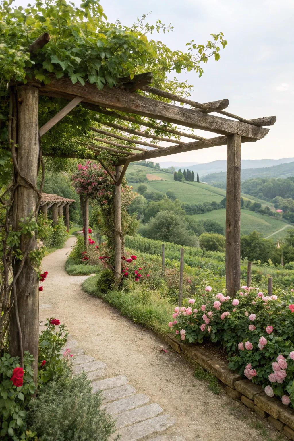 Wooden boards instill a rustic appeal to outdoor vicinities.