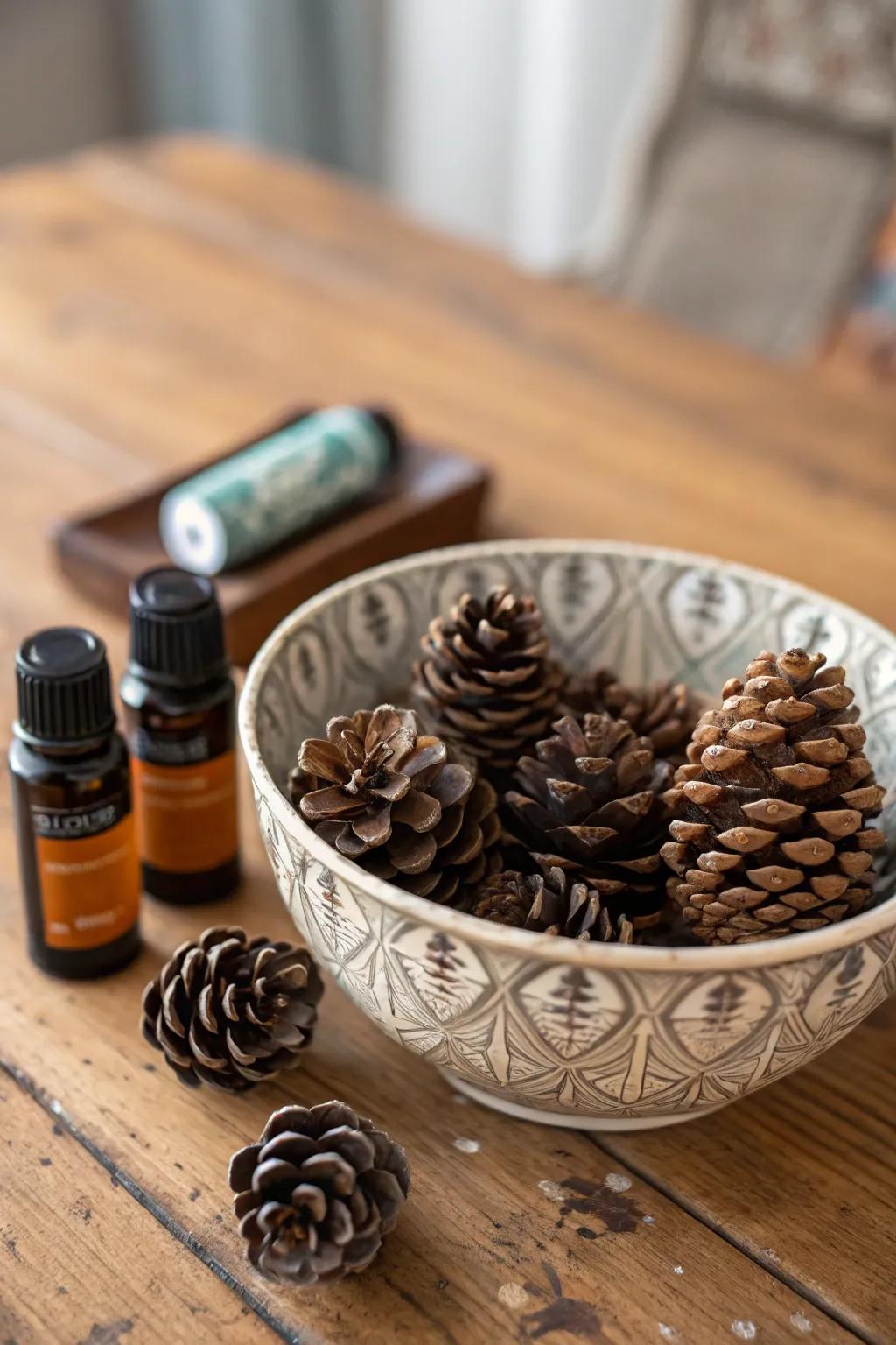 Scented pinecones add fragrance to gardens.
