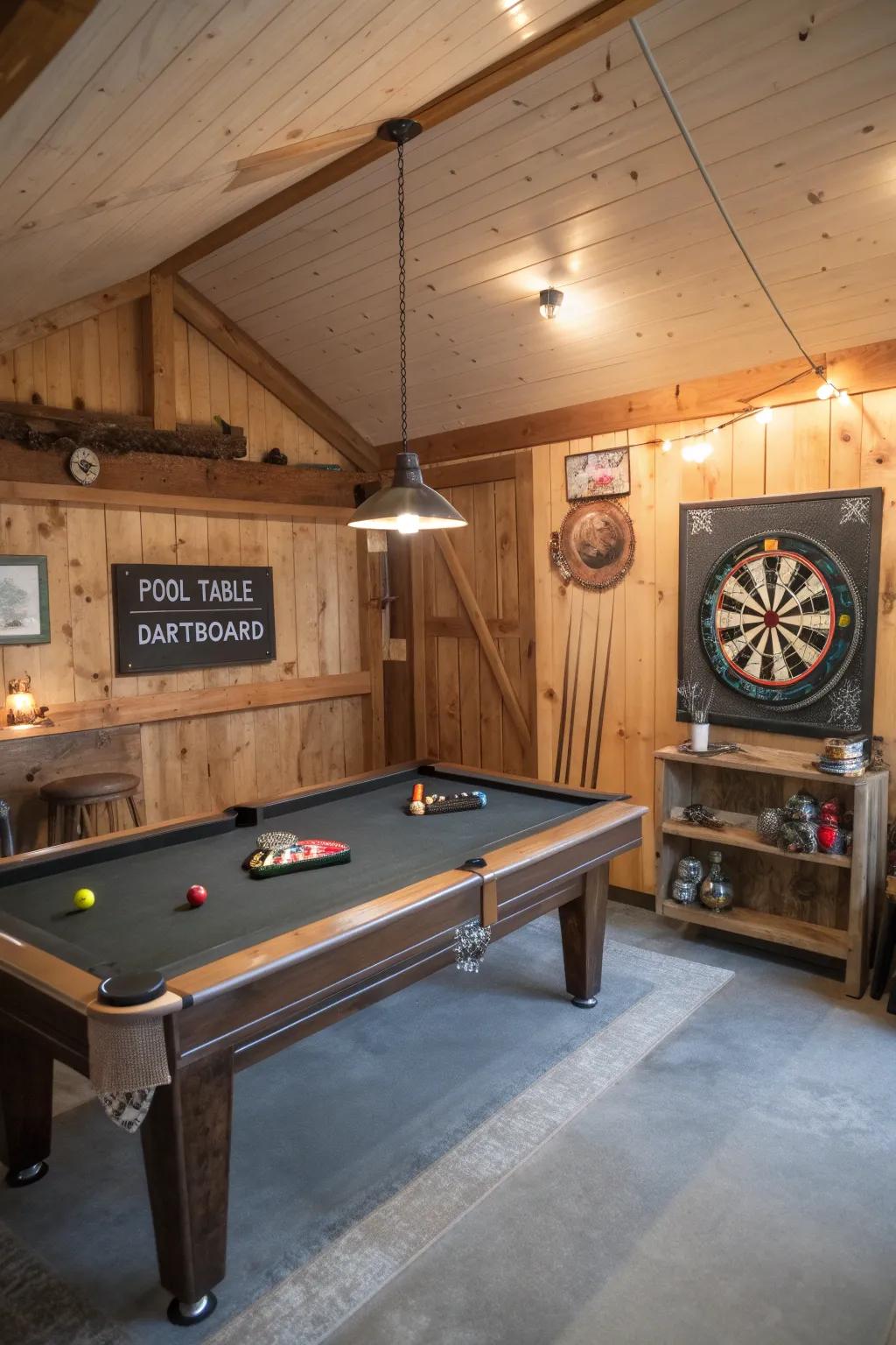 A game room adds excitement and fun to your man cave.
