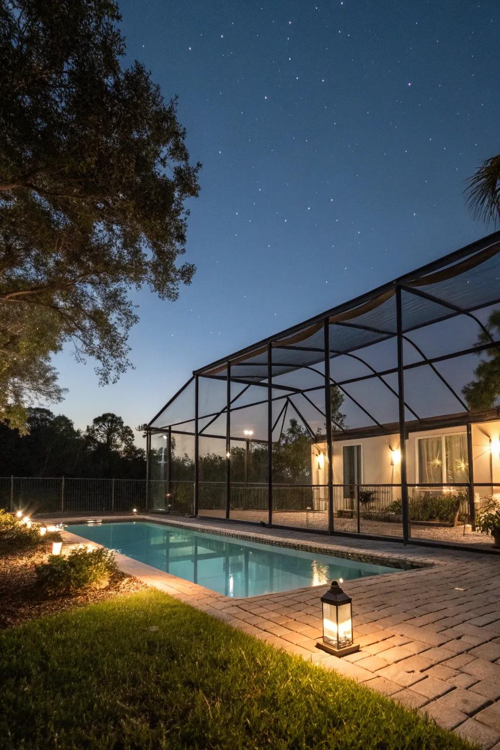 In-ground lights add soft elegance.