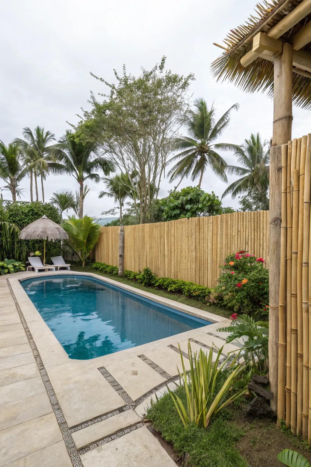 Cane fencing extends a sustainable and fashionable privacy answer.
