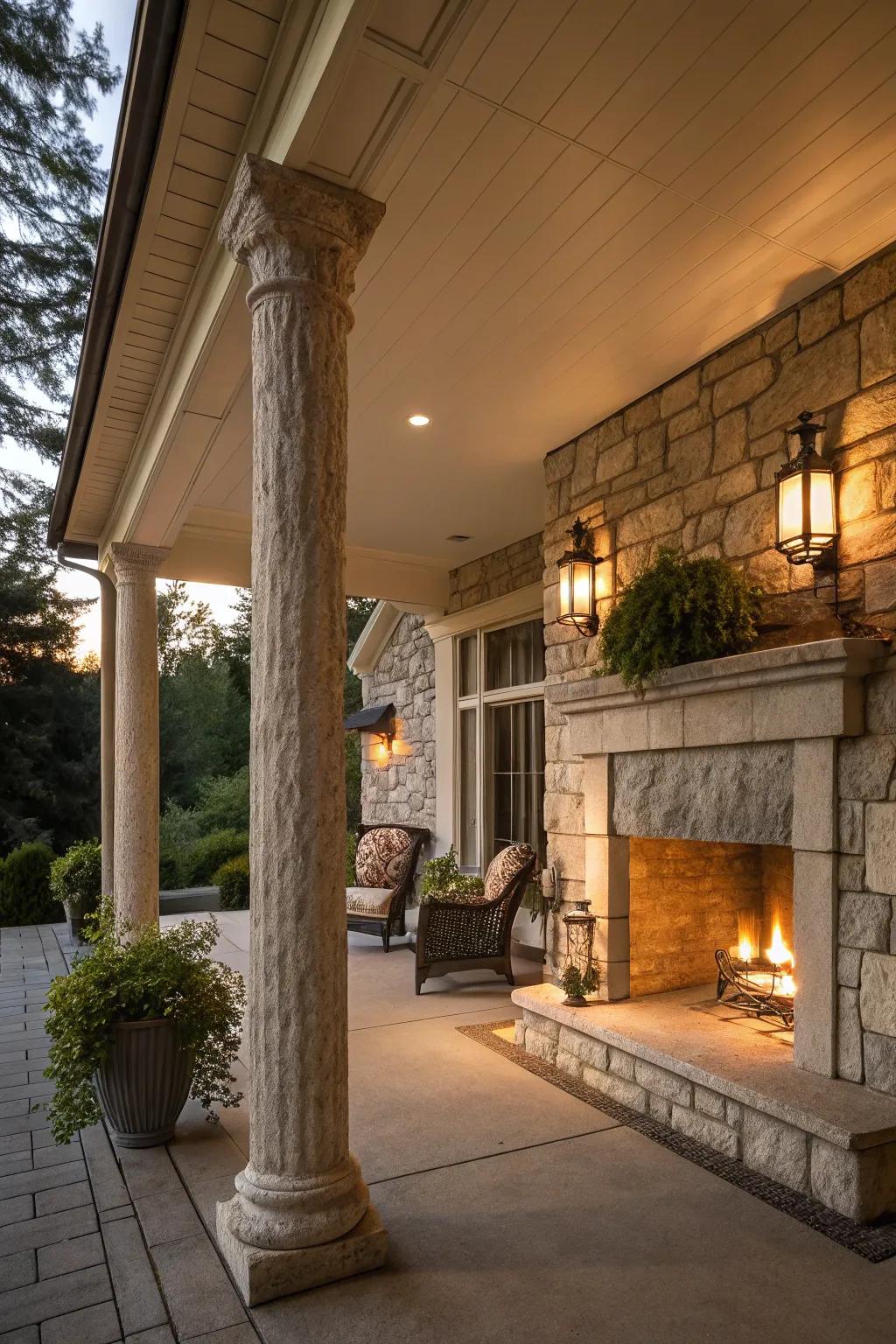 Resilient and stylish rock accents for your porch.