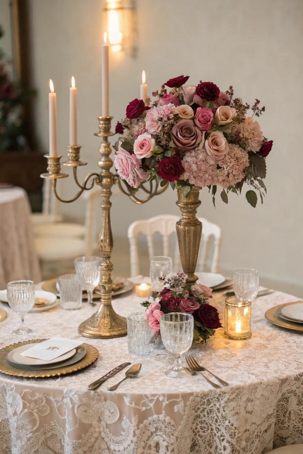 Candelabras add romantic luxury to any table setting.