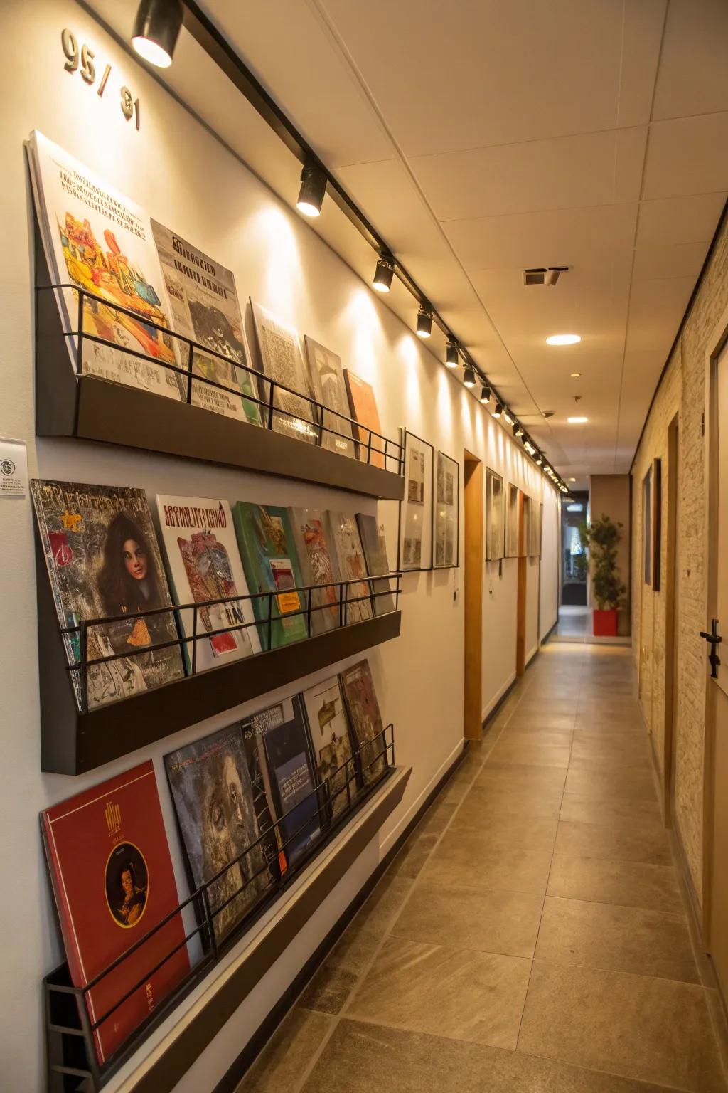 Wall-attached racks present an exquisite display for your vinyl.