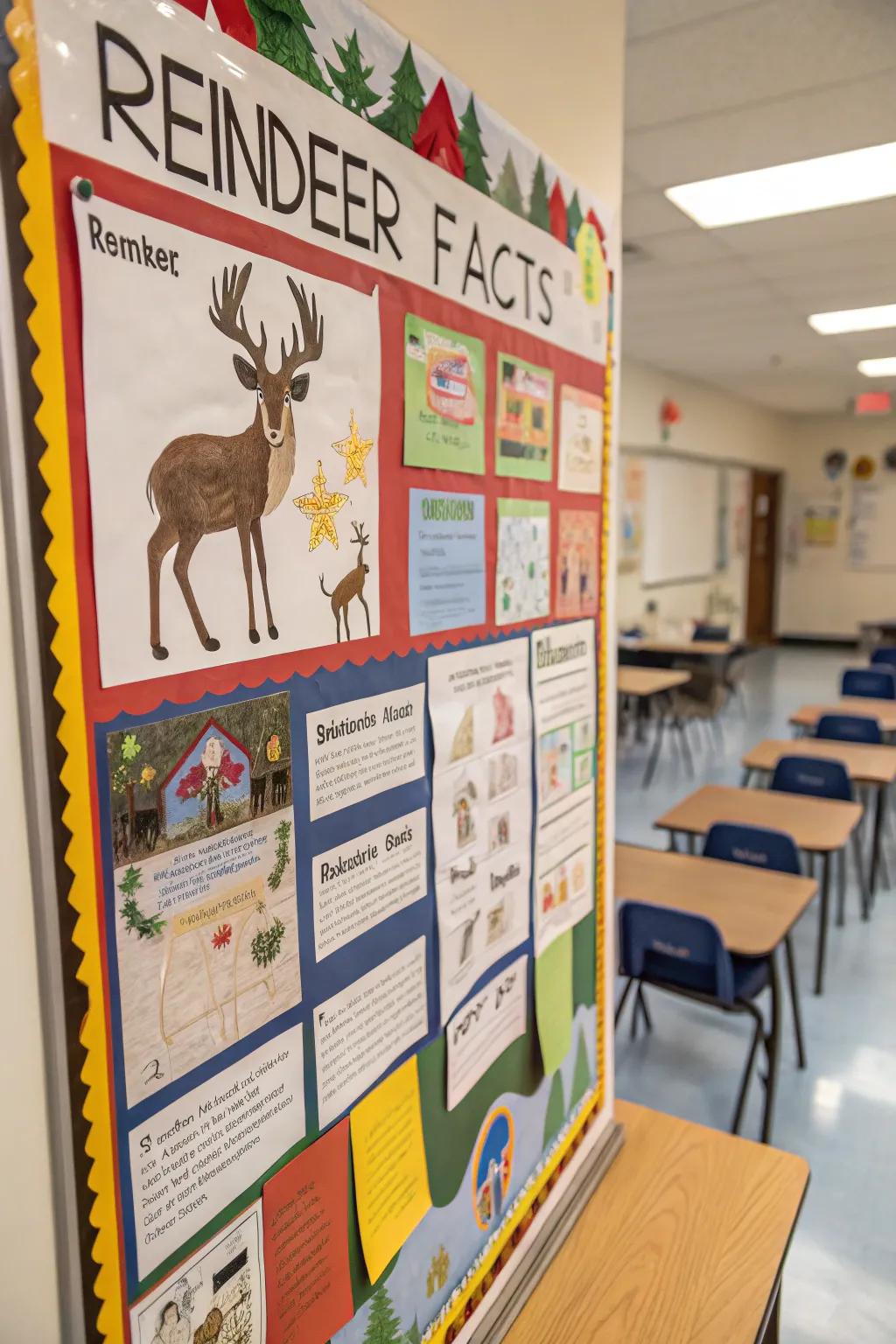 Learning details introduce an informative twist to your reindeer board.
