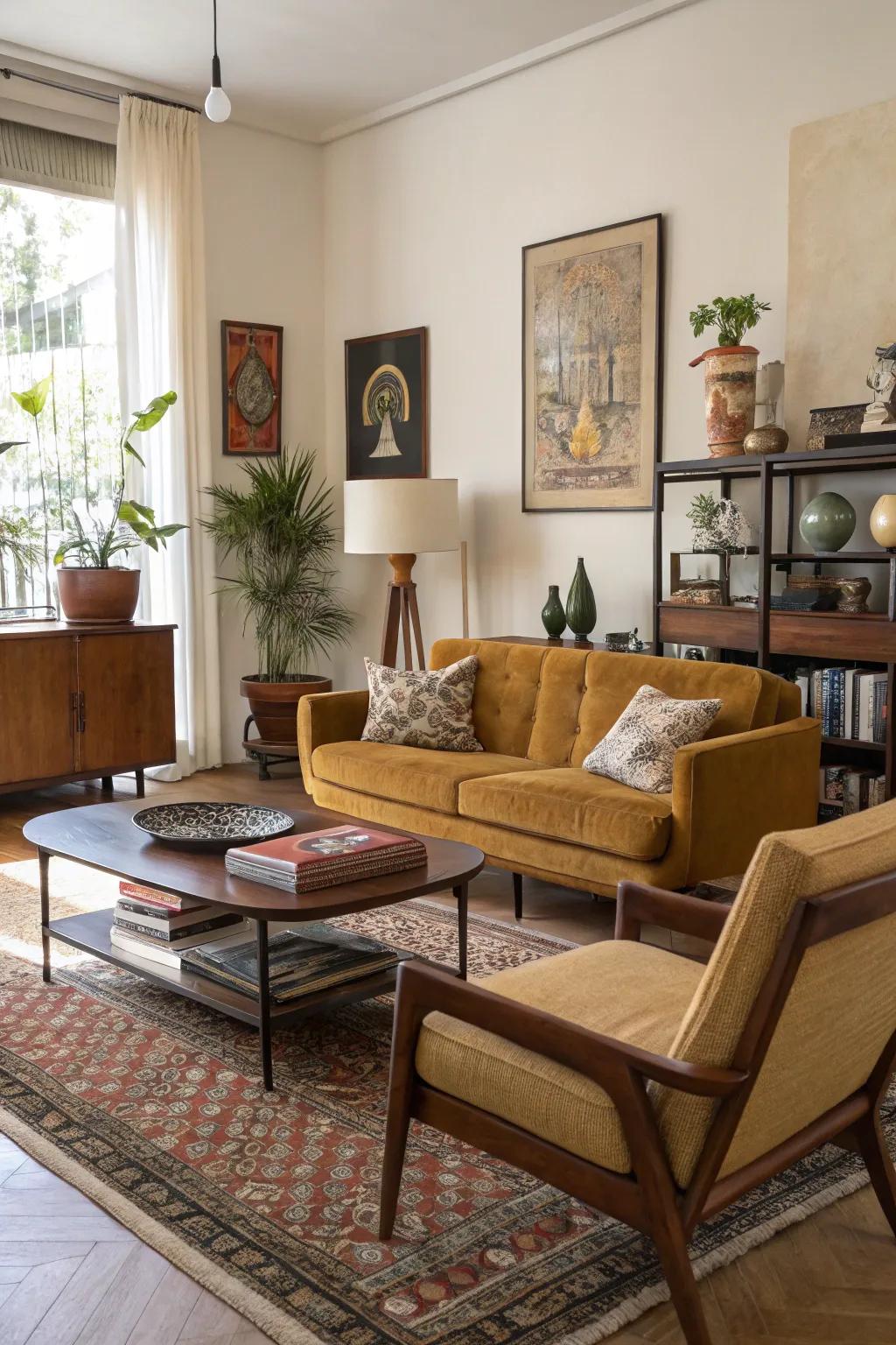 Combining styles can construct a distinctive and inviting area.