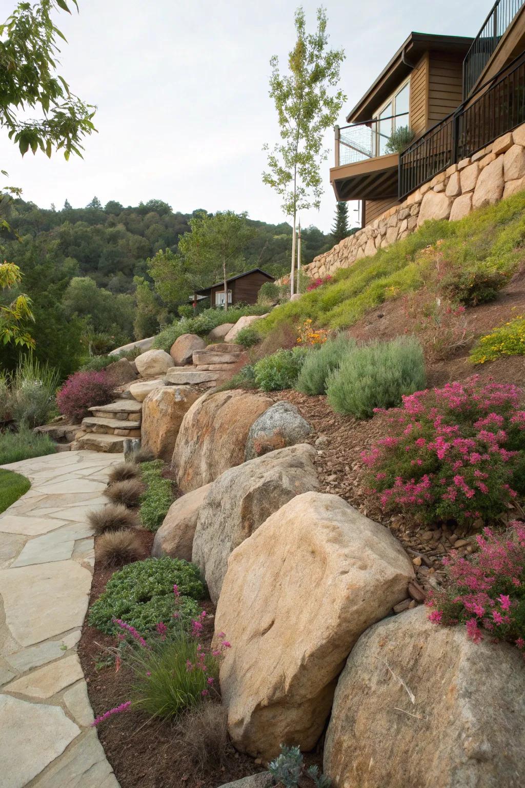 Large rocks offer impressive, natural beauty to any gradient.
