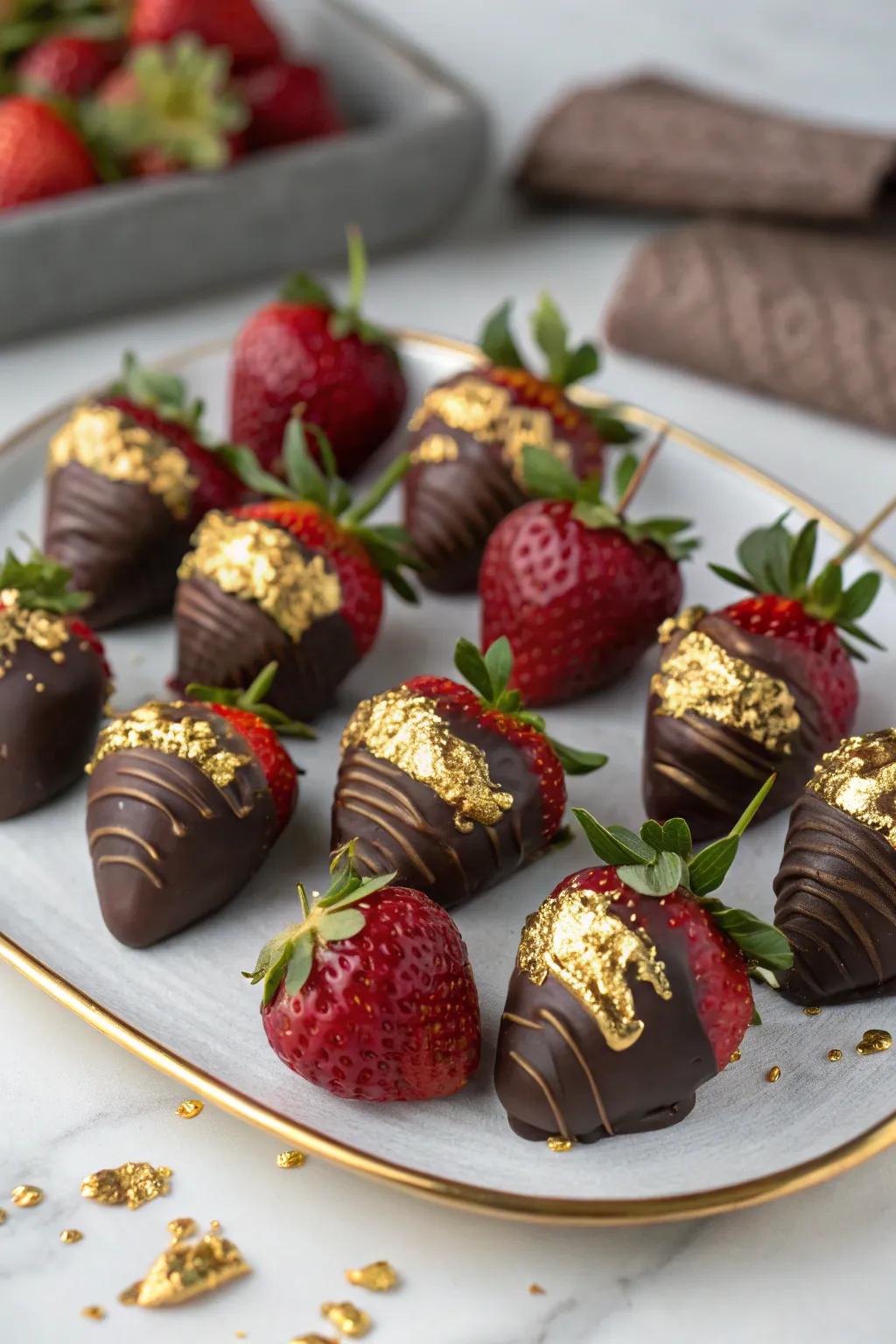 Indulge in the decadent delight of cacao-covered berries.
