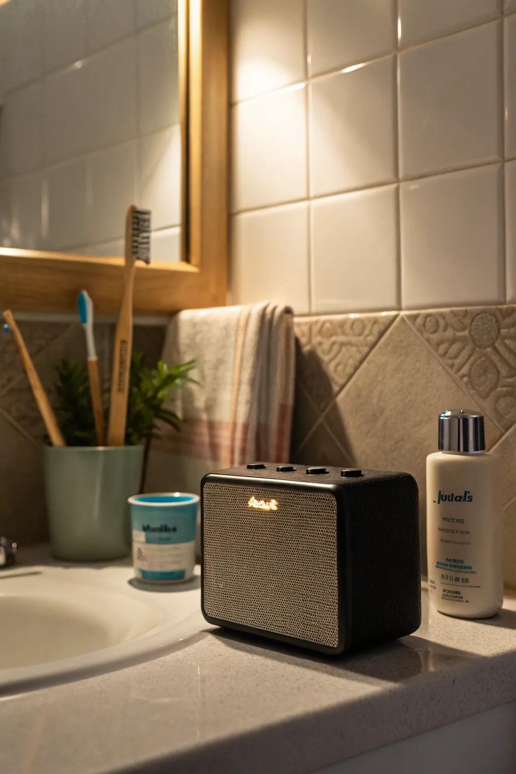 Music enhances your bath with emotional depth.