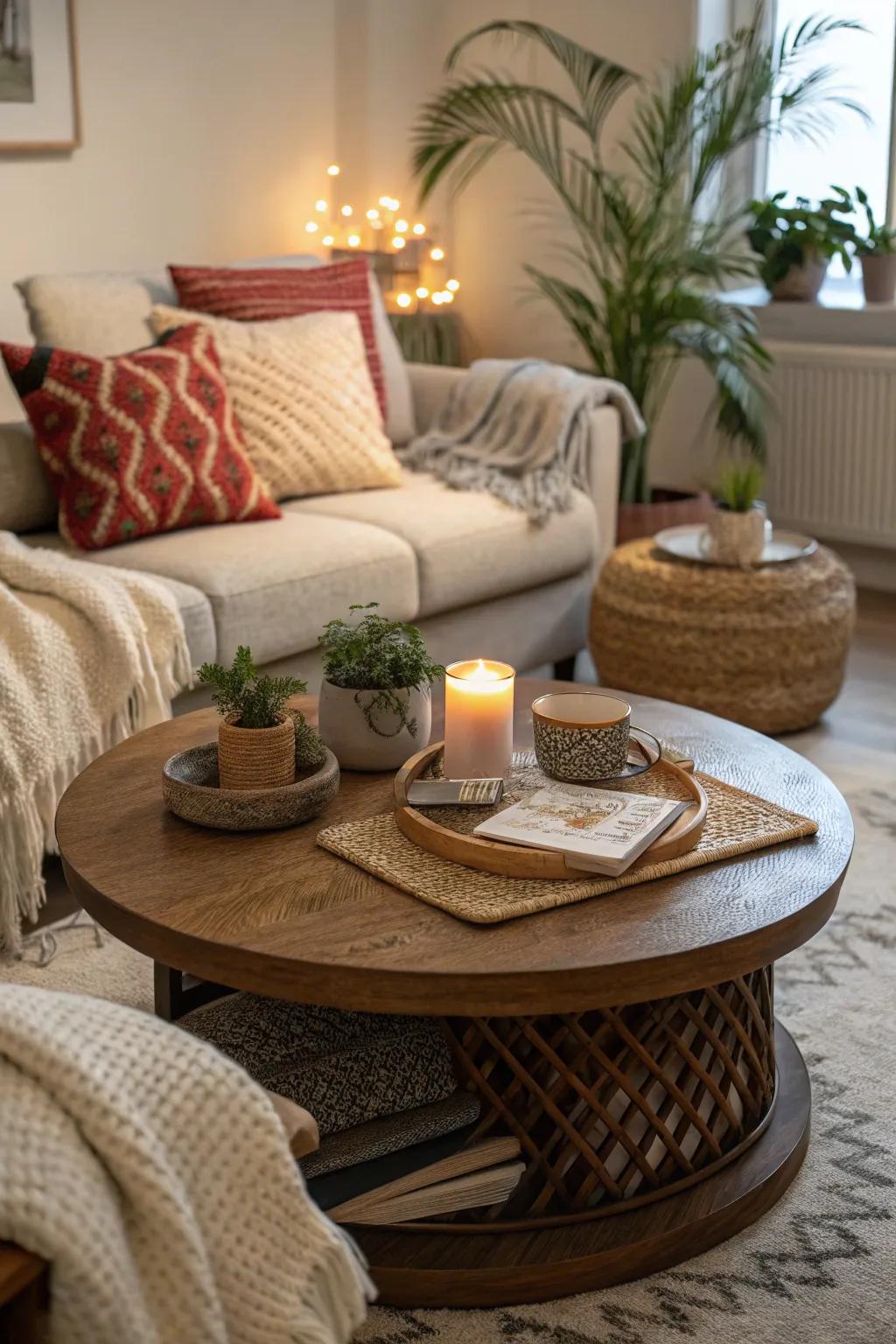 Textiles create a warm and welcoming space.