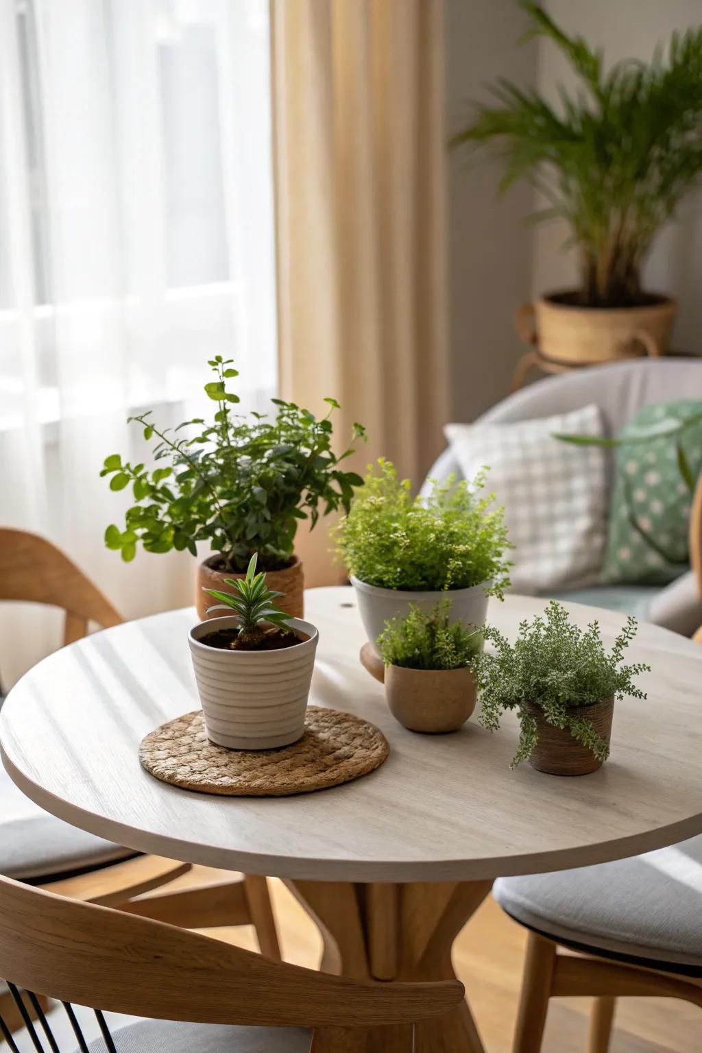 Organic details bring a sense of freshness and vitality.