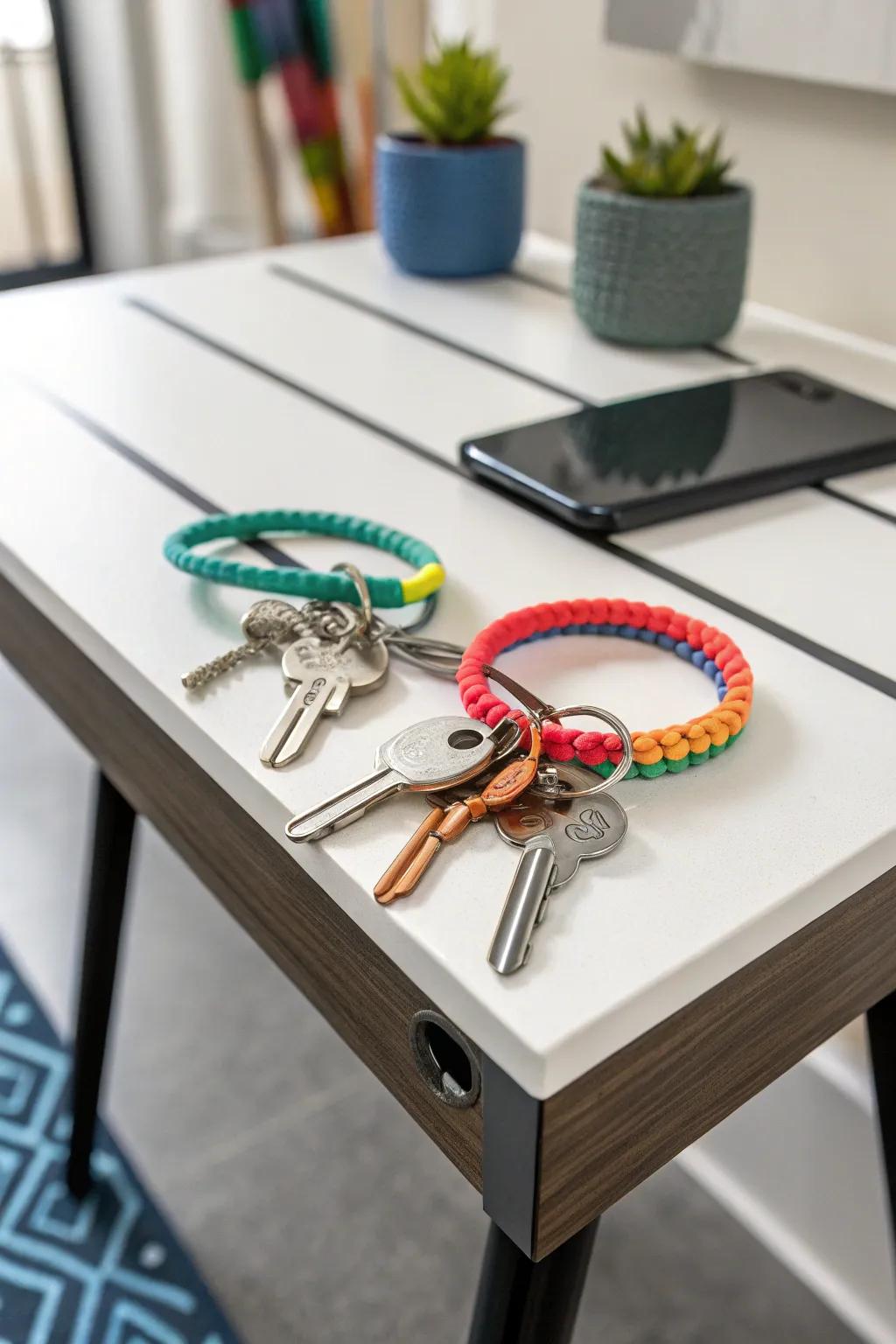 Keys rendered amusing and readily discoverable through enchanting enhancements.