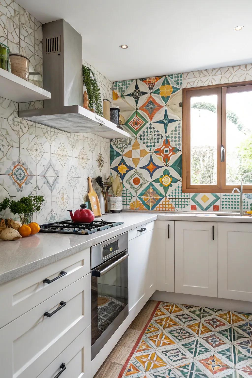 Shaped layouts bring a stylish element to rustic designs.
