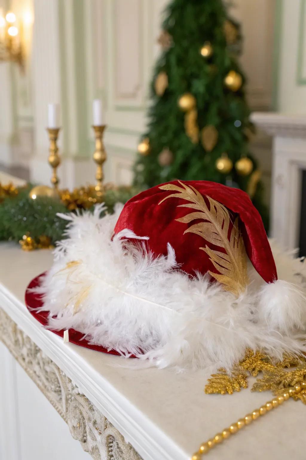Incorporate a sophisticated accent using elegant plumage.