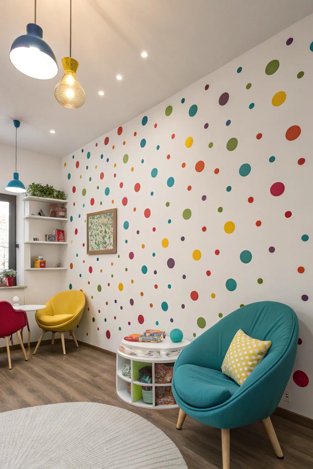 Circular spots render a lively attitude.