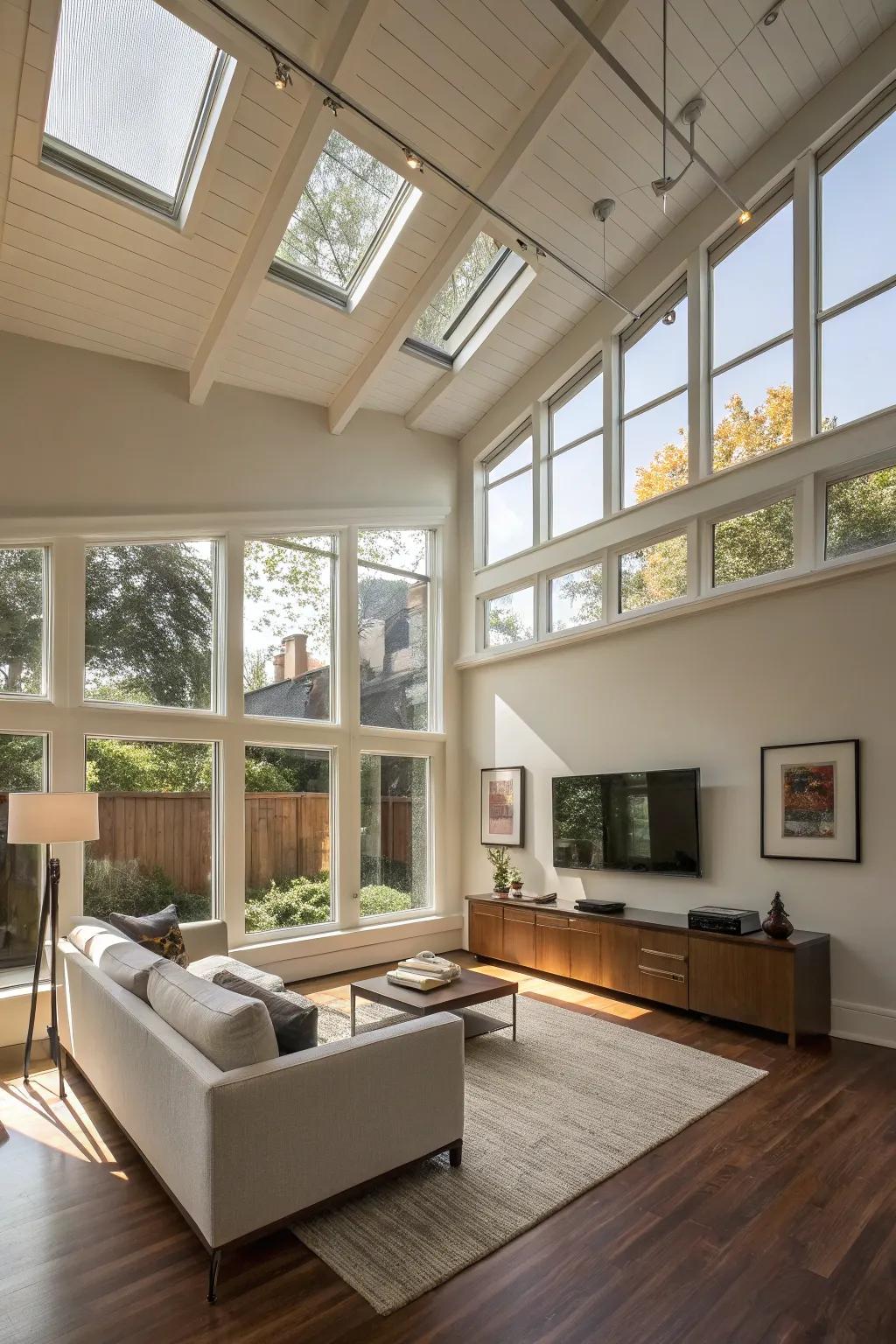 An urban sanctuary featuring clerestory windows that enhance natural light.