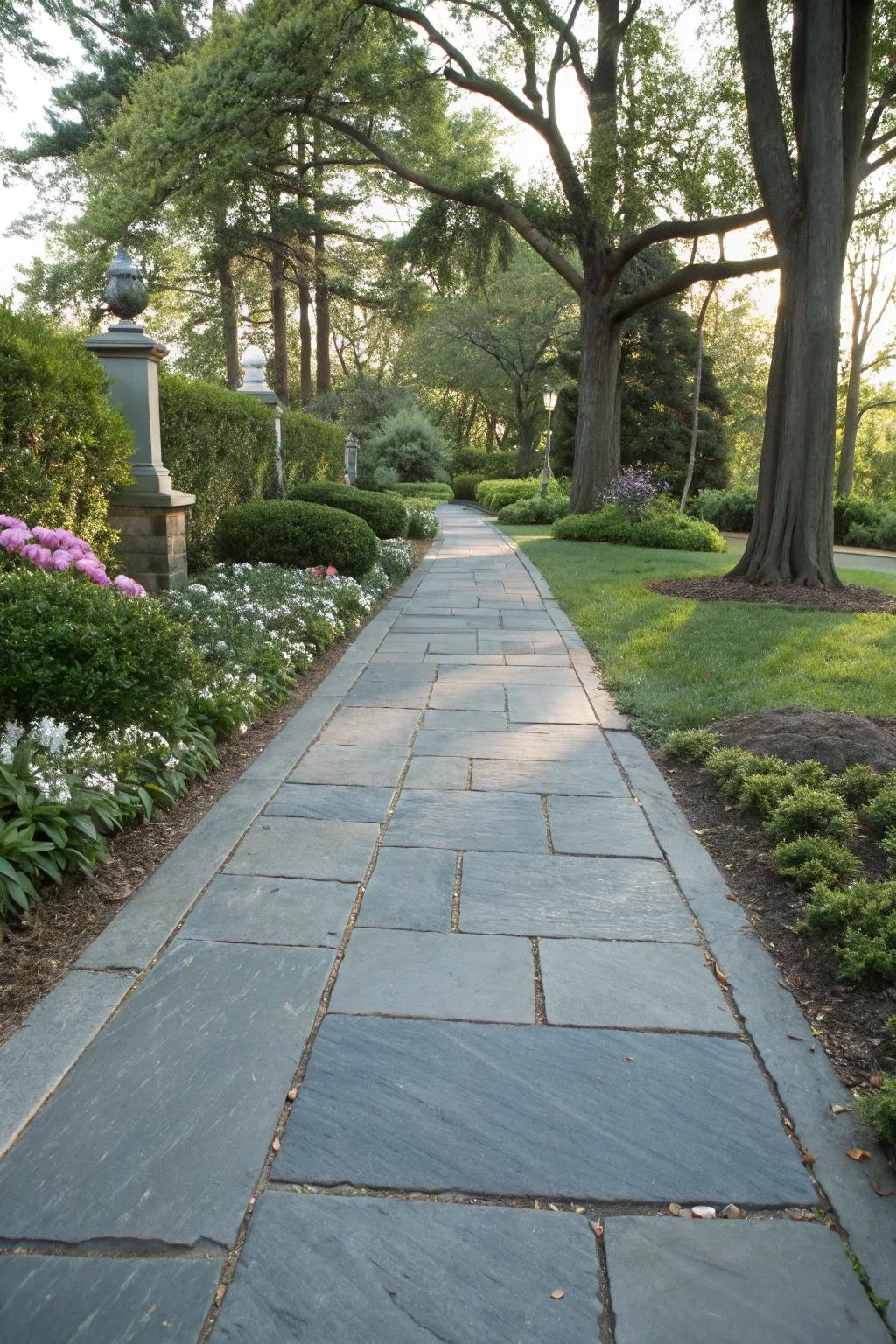 Sophisticated bluestone enhances your home’s curb appeal.