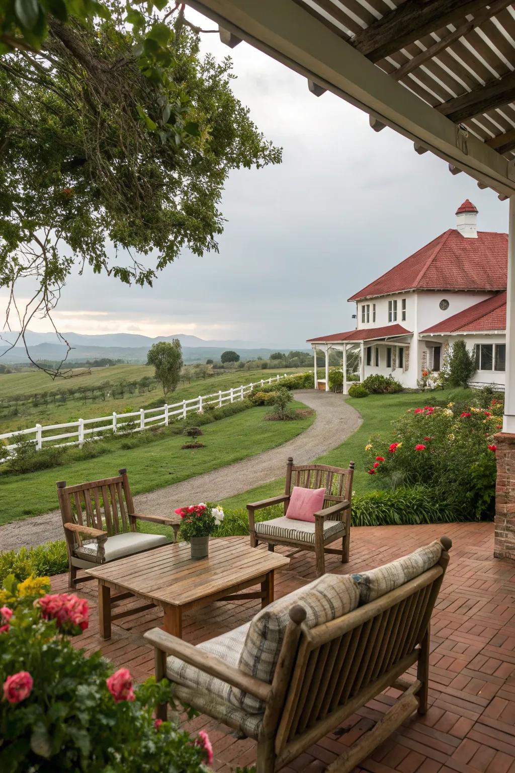 An inviting open-air living space ideal for relaxation.