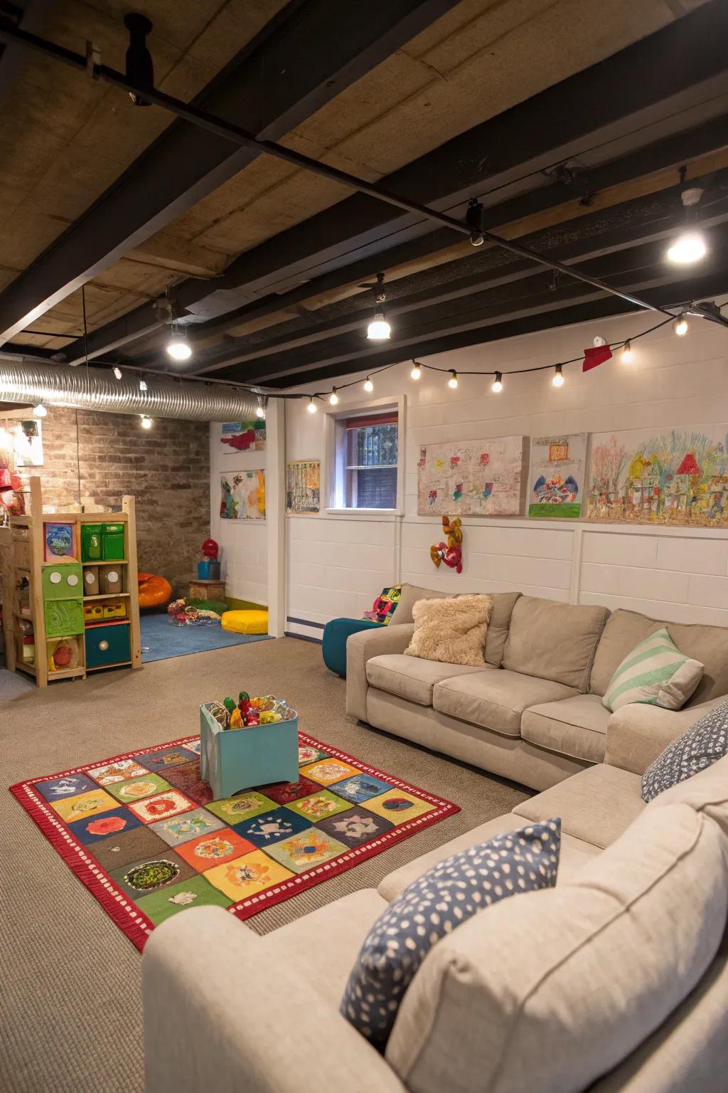 Multi-purpose areas maximize functionality in your basement.