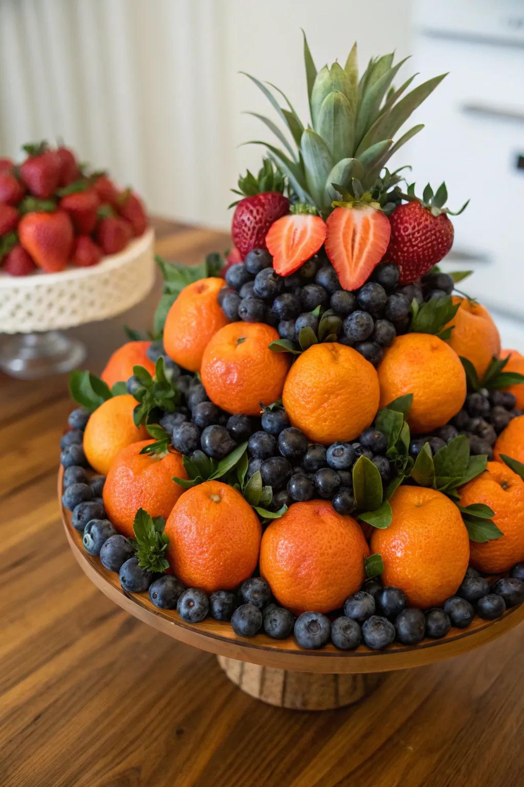 Contrasting colors create a visually striking display.