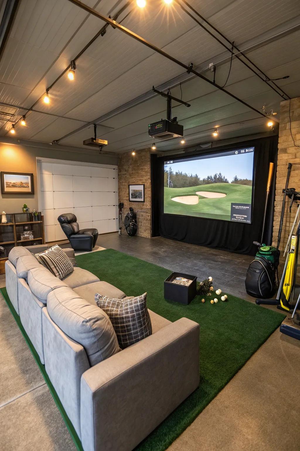 Partake in a session of golf at any moment via a virtual simulation.
