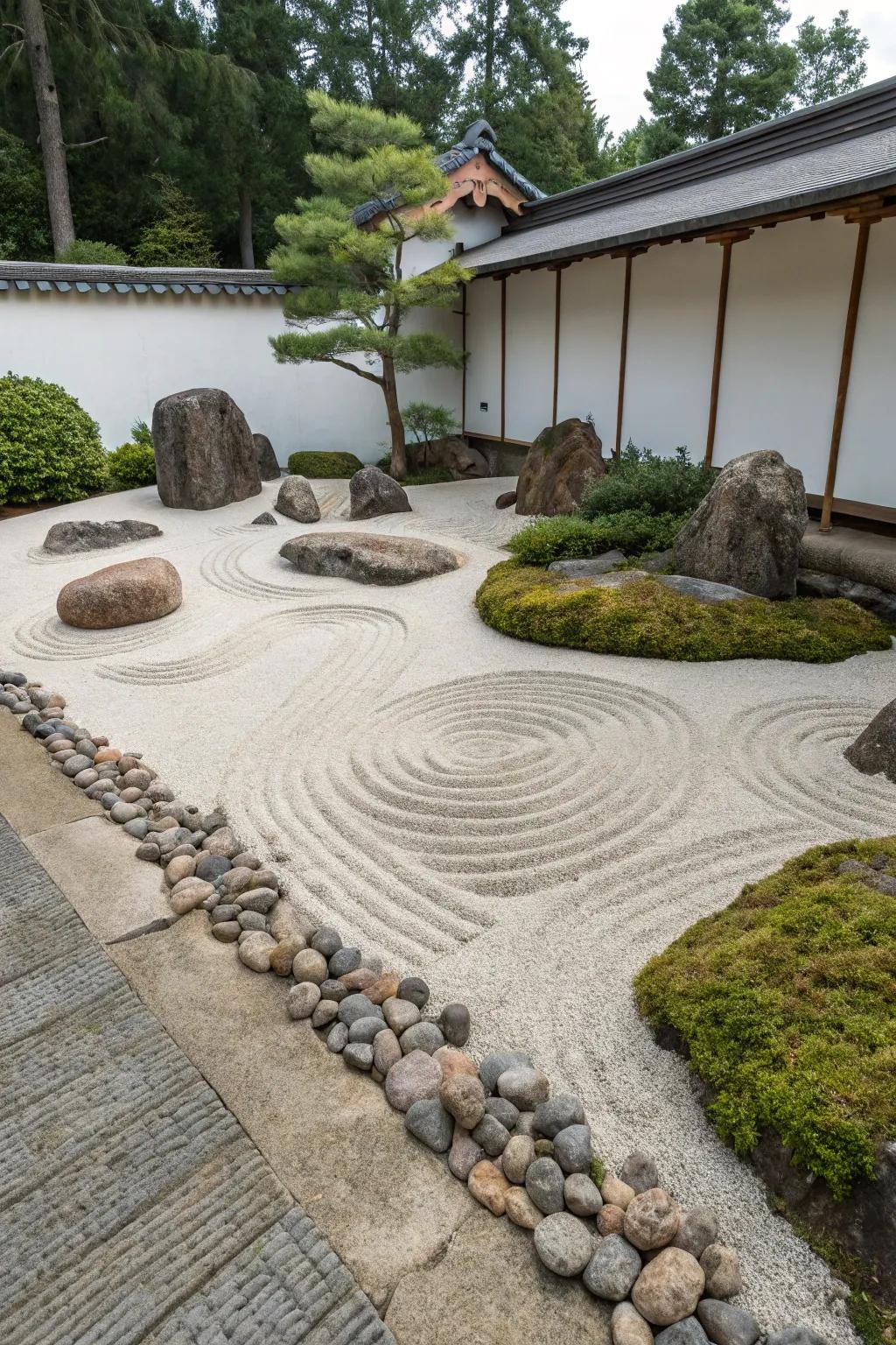 Peace rock gardens offer a tranquil space for meditation.