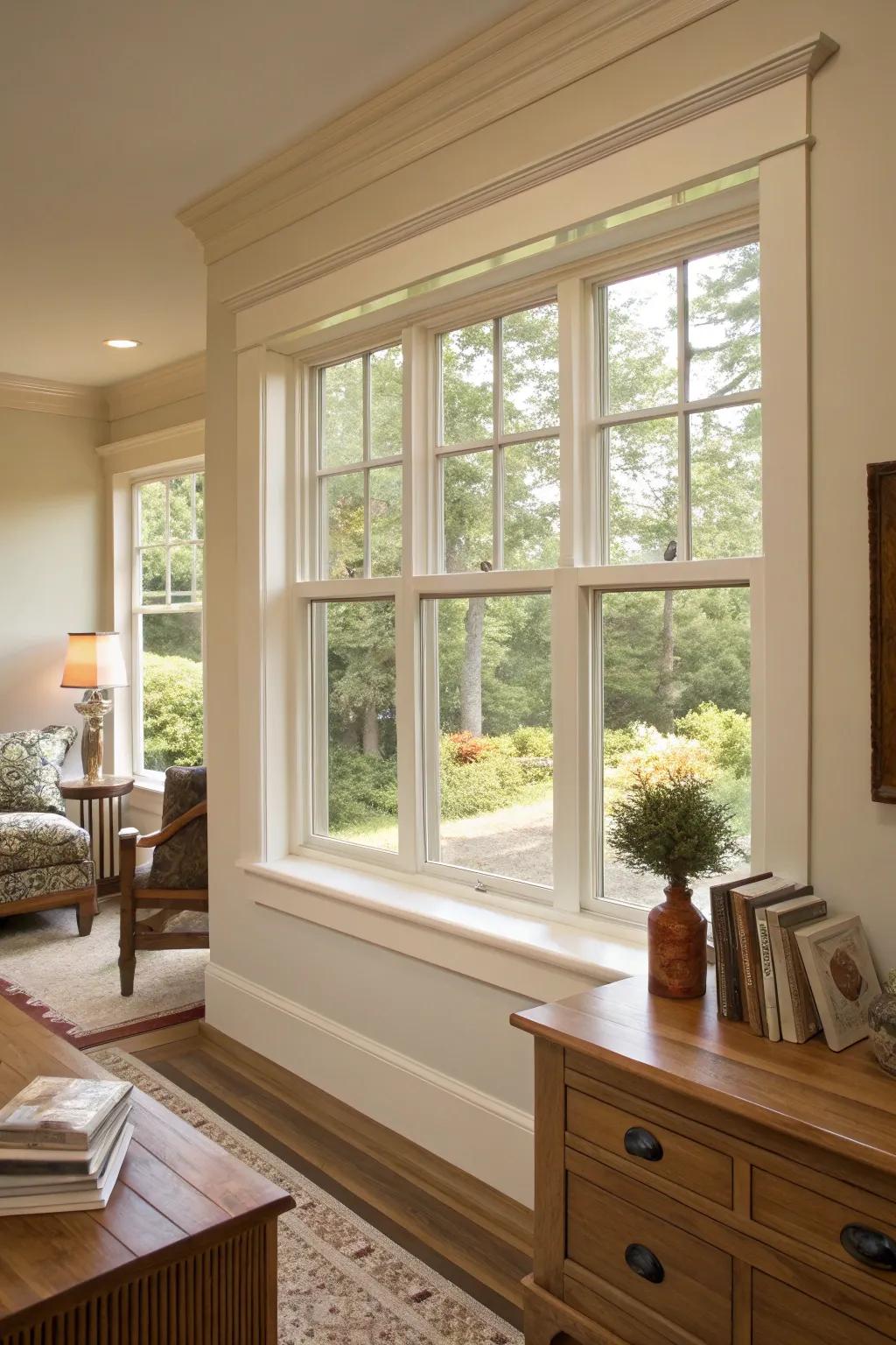 Shaker-style trims provide balance and simplicity.
